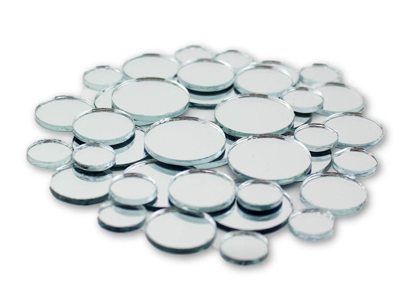 Art Cove Small Round Craft Mirrors Assortment 1/2, 3/4 & 1 inch 25 Pieces Mirror Mosaic Tiles - Image 4